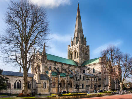 Chichester Cathedral Sussex United Kingdome. 26 February 2014 it was founded in 1075 as a Cathedral but was consecrated in 1108 as The Church of the Holy Trinity.のeditorial素材