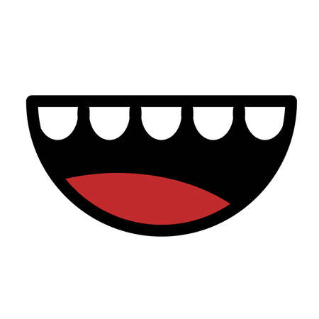 Tooth Laughing Expression with colours doodleのイラスト素材