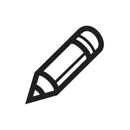 Pencil icon Monochrome on white background, vector illustration.のイラスト素材
