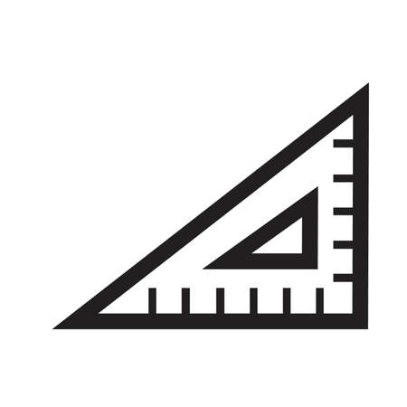 Triangle ruler icon monochrome on white background, vector illustration.のイラスト素材