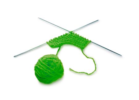 Knitting isolated on the white backgroundの写真素材