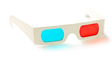 Stereo glasses on the white background