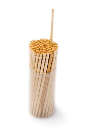 Toothpicks isolated on whiteの写真素材