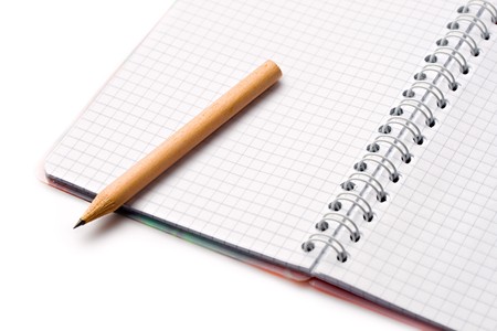 Notepad isolated on the white backgroundの写真素材