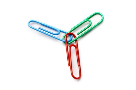 Paper clip isolated on white