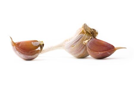 Garlic isolated on whiteの写真素材