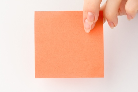 Hand and card isolated on whiete