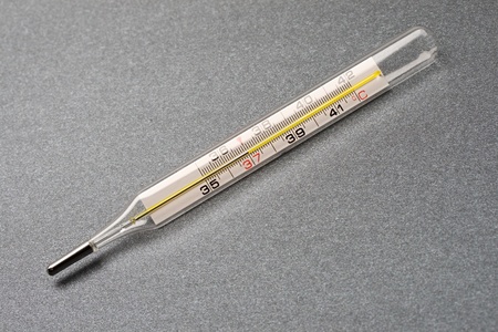 Thermometer isolated on the grey background