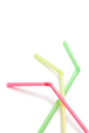 Straws isolated on the white backgroundの写真素材
