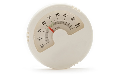 Hygrometer on the white background