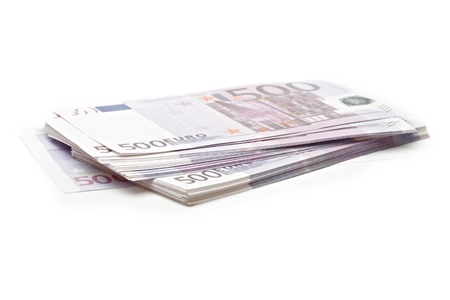 	Pile of euros isolated on white background