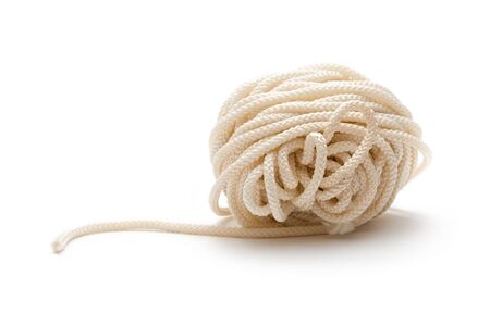 A knot of rope on the white background の写真素材