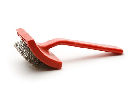 Plastic brush on a white background の写真素材