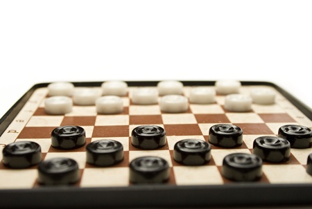 Travelling draughts on playing fieldの写真素材