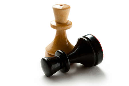 White and black chess figuresの写真素材