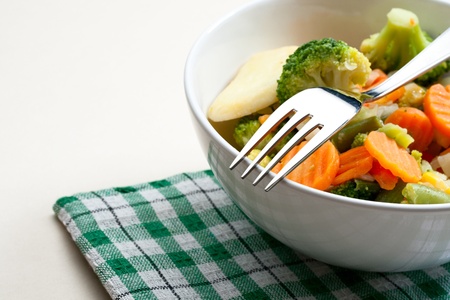 Fried vegetables on the plateの写真素材