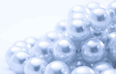 String of pearls in blueの写真素材