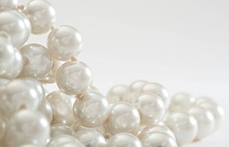 String of pearls on whiteの写真素材