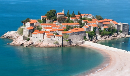 Sveti Stefan resort island in Montenegroのeditorial素材