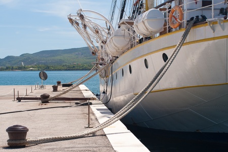 Sailing vessel at the dockの写真素材