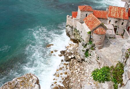 Old town in Budva Montenegroのeditorial素材
