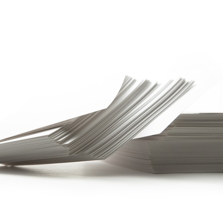 Stack of white paper cardsの写真素材