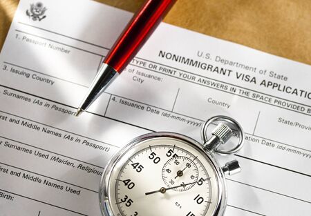 Application form with stopwatch and pen