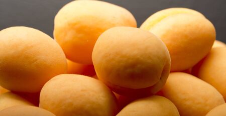 Heap of ripe apricotsの写真素材