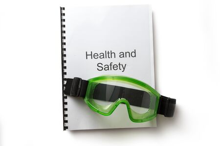 Health and safety register with gogglesの写真素材