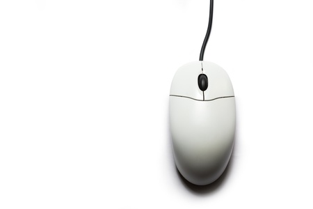 Computer mouse on the white background の写真素材