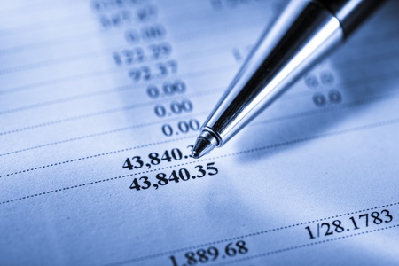 Operating budget and a pen の写真素材