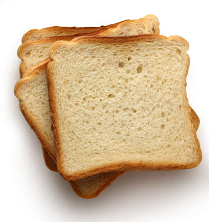 Bread slices on white background