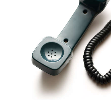 Old-fashioned green telephone receiver
