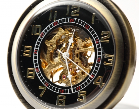 Pocket watch on white background