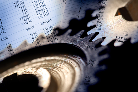 Operating budget and two mechanical ratchetsの写真素材