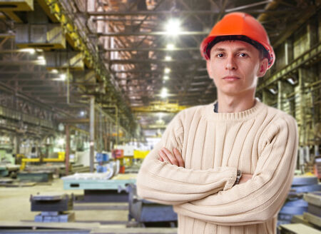 Foreman in the workshop of machinery plant