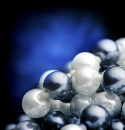 String of black and white pearlsの写真素材