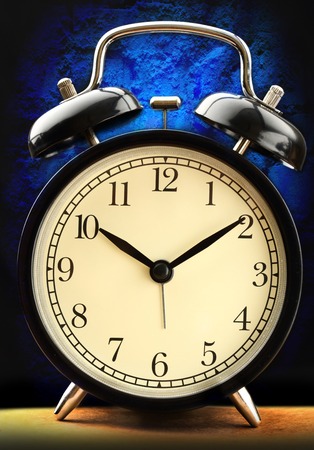 Black and white classic alarm clock