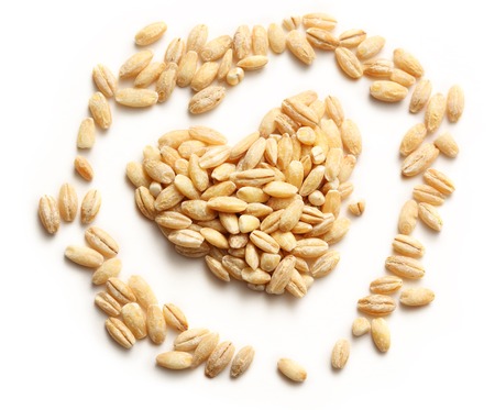 Pearl barley heart form on white