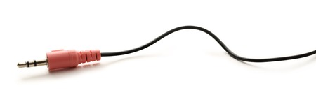 Red jackplug on white background