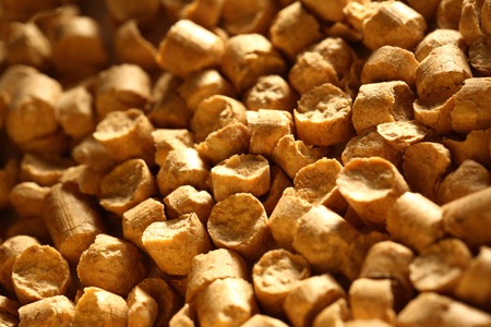 Wooden pellets as backgroundの写真素材