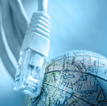 Ethernet cable for computer and globe