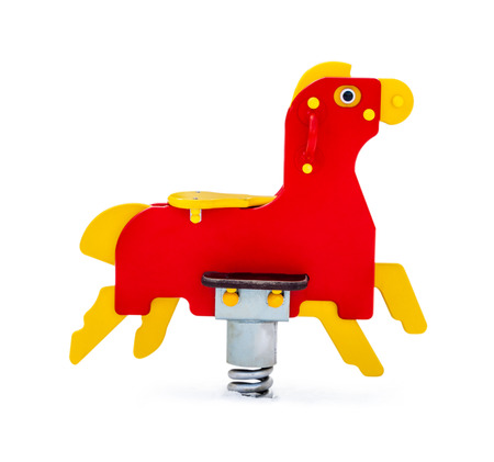 Swing in the shape of the horse for playgroundの写真素材