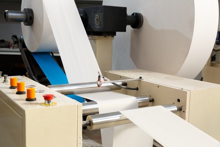 Process of various paper products manufacturing indoorsの写真素材