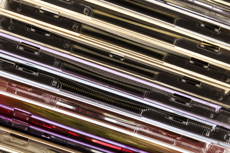 Pile of compact disks as background closeup