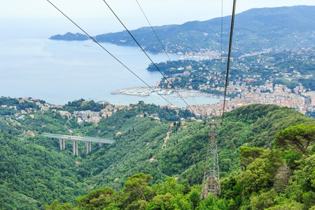 Italian resort Rapallo sea view from aboveの写真素材
