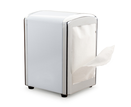 Paper napkin holder for restaurant on white backgroundの写真素材