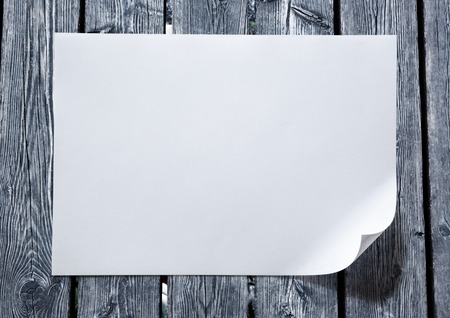 Blank sheet of paper as white backgroundの写真素材