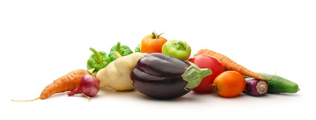 Fresh vegetables on white background in closeupの写真素材