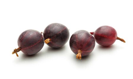 Fresh gooseberry on white background in closeupの写真素材